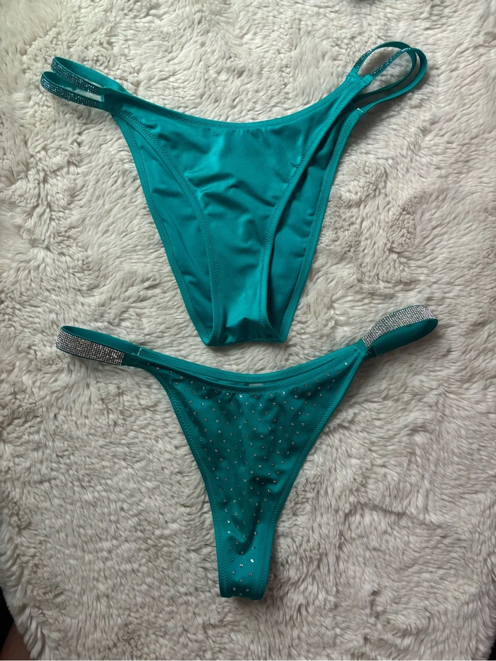 NWOT Victoria’s Secret Bombshell Rhinestone Bikini Set in Teal